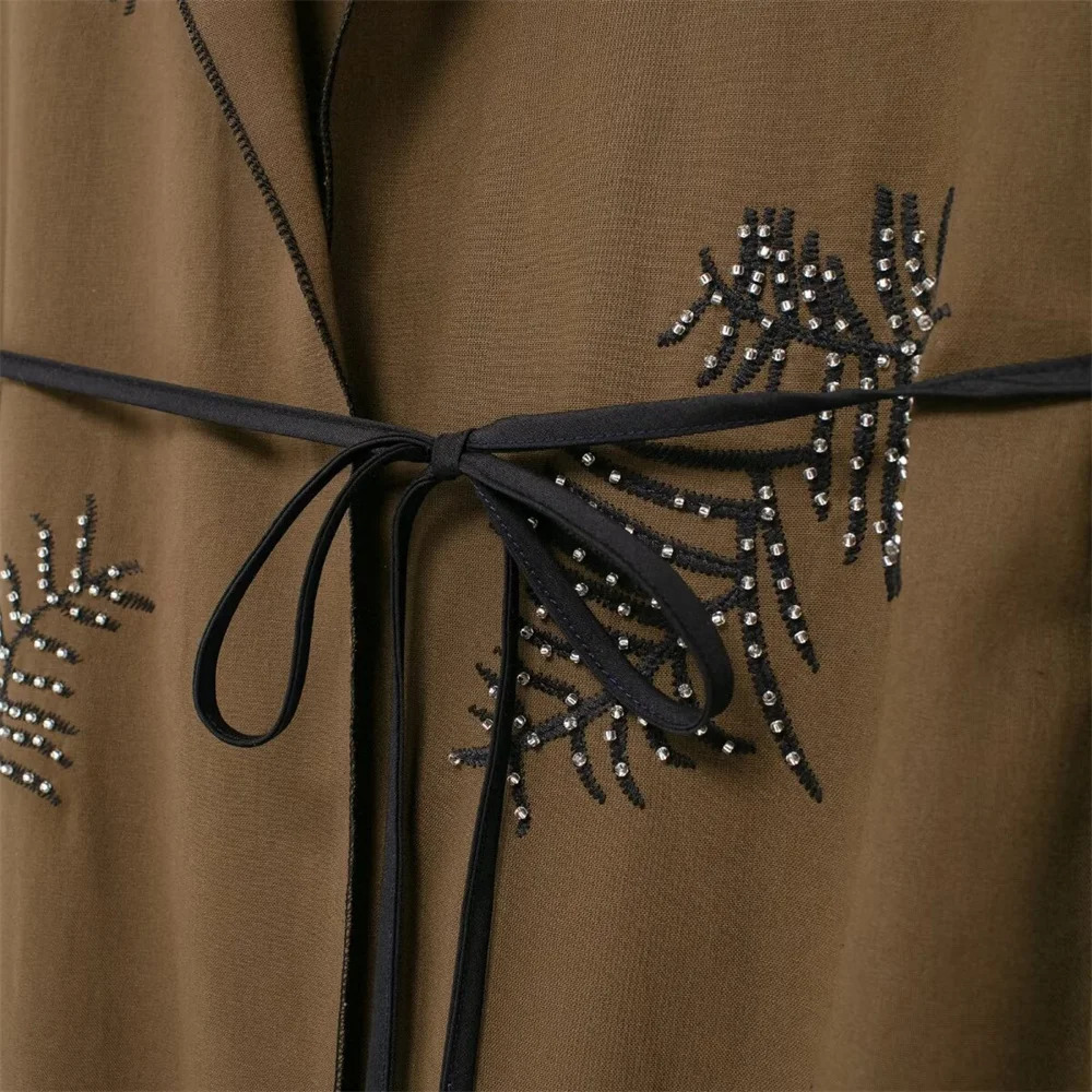 2024 Summer Womens Round Neck Long Sleeve Embroidered Vest Shirt Middle Waist Wide Leg Pants Set 250122