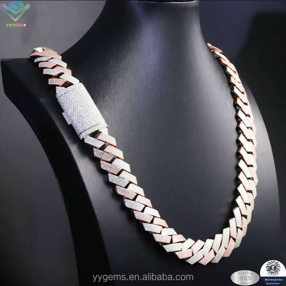 Heavy Solid Sier 20mm 4rows Gra Moissanite Dia Cuban k Chain for Mens nical Watch Rapper Hip Hop Necklace