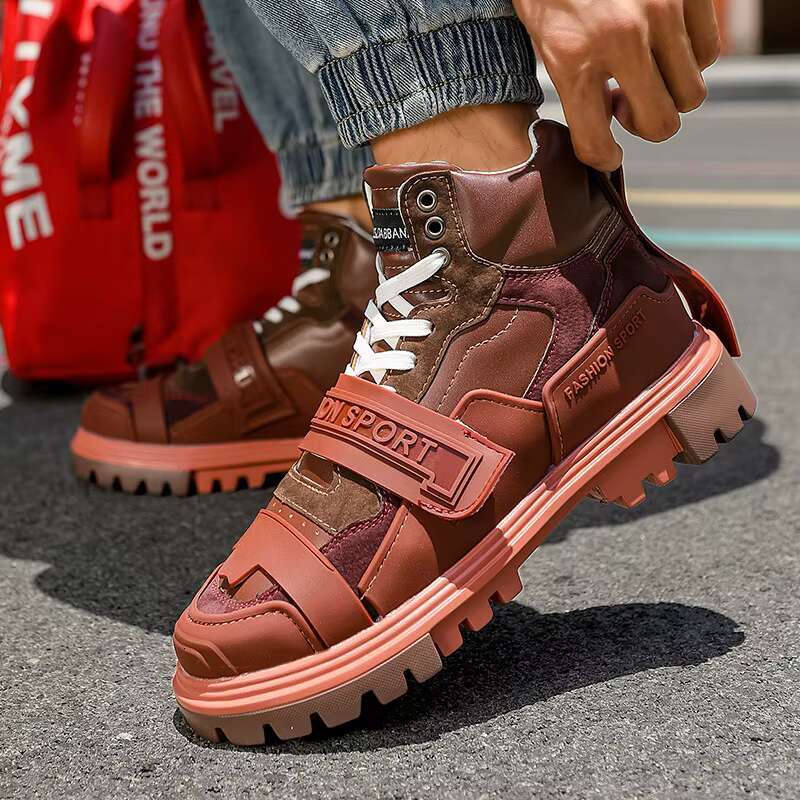 Fashion High Top Loafers Platform White Chunky Sneakers Men Hip Hop Street Shoes Tenis Mascuo