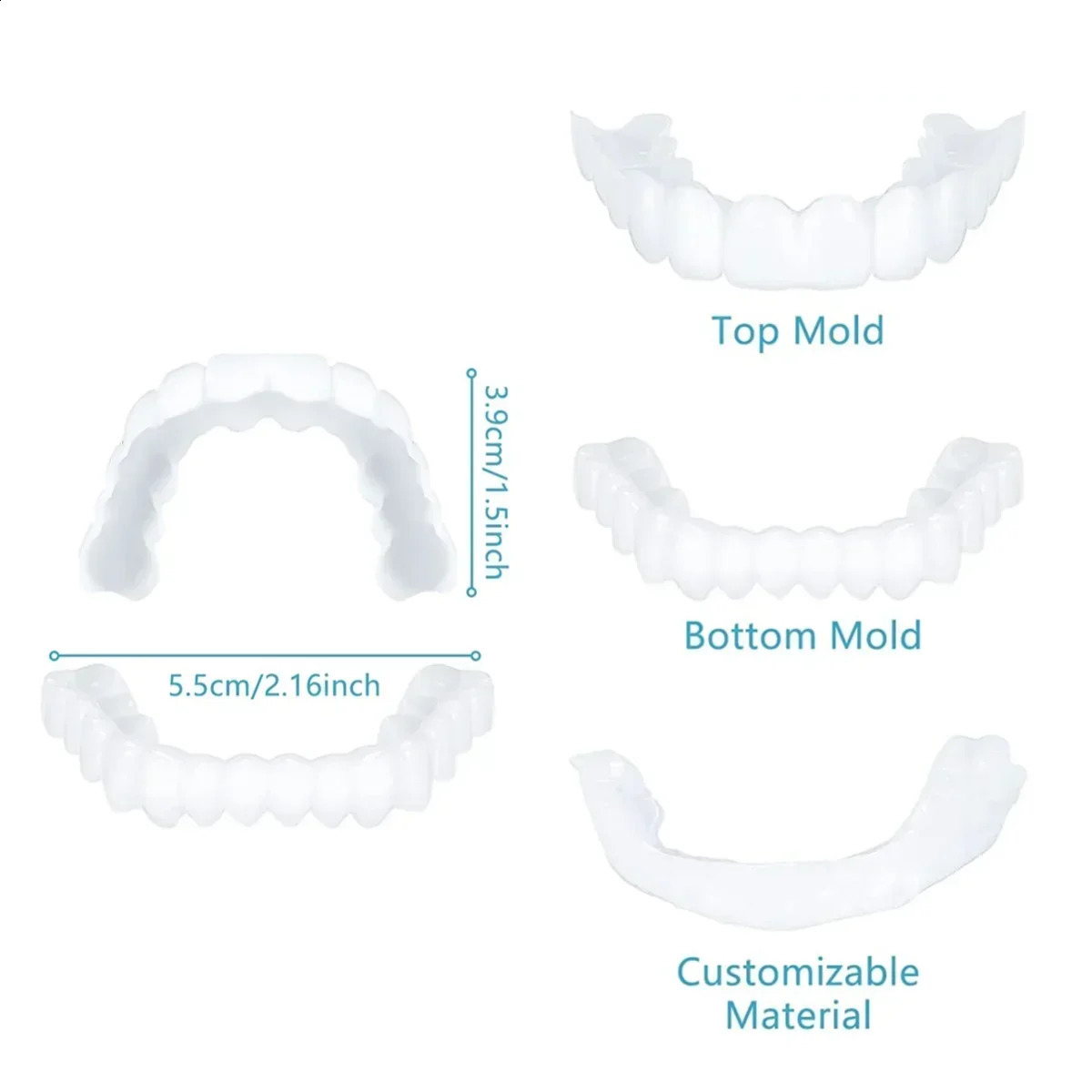 1pcs Veneers Teeth Cosmetic Teeth Temporary Smile Comfort Fit Flex Comfortable Top and Bottom Veneer Tooth 250122