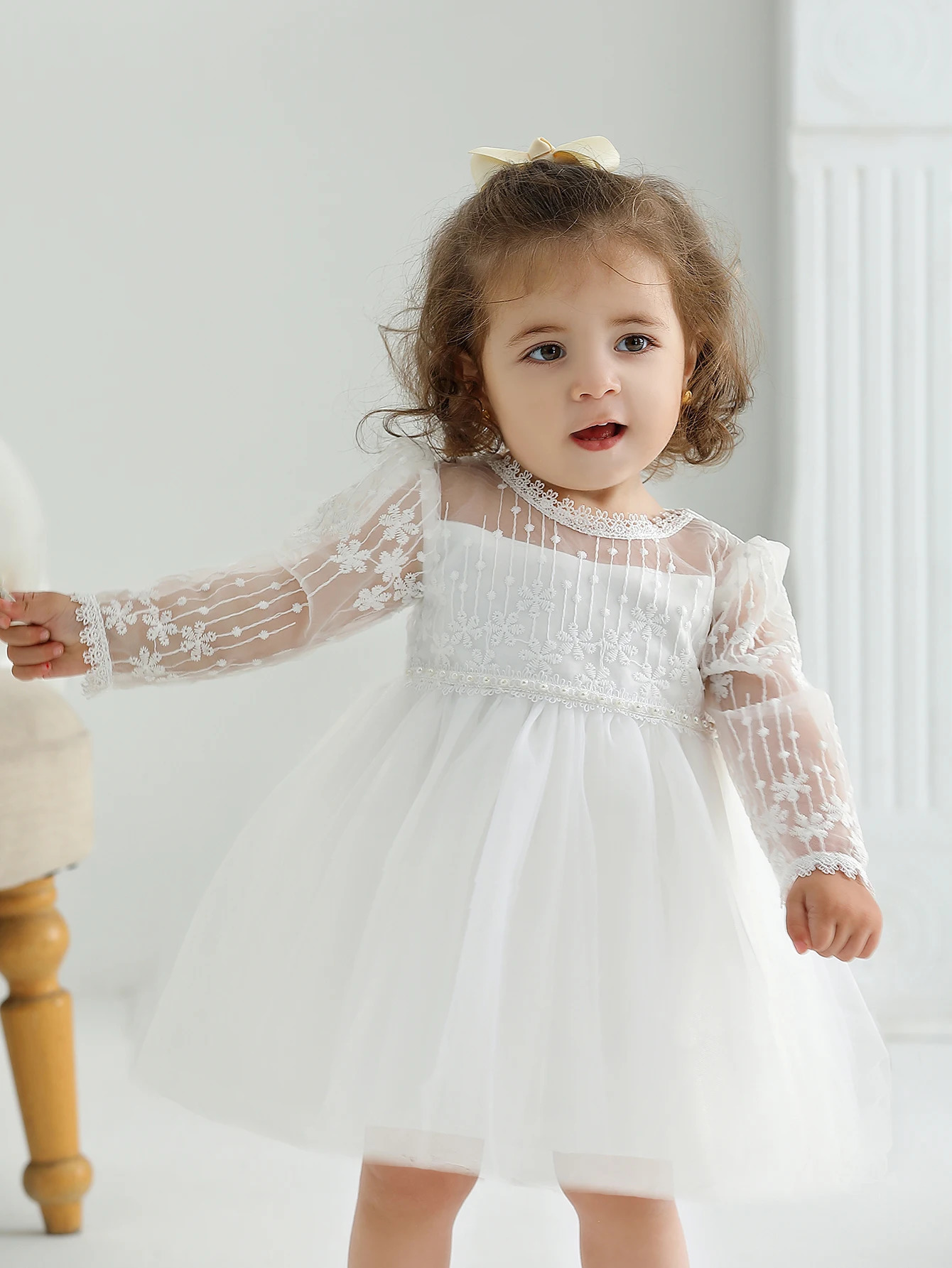 Baby Christening Stuff Dress Girls Party Birthday Wedding Princess White Dresses for Woman 250117