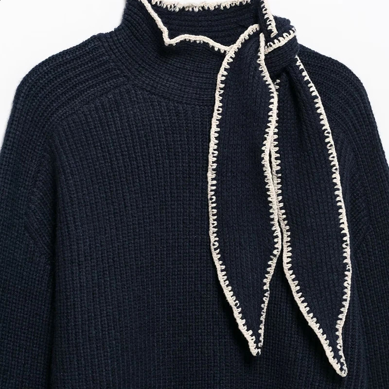 Sweaters Womens Pullover Knitwear Bow Jumpers Long Sleeve Knitted Tops inszart Elegant Fashion y2k Vintage Womens Sweater 250121
