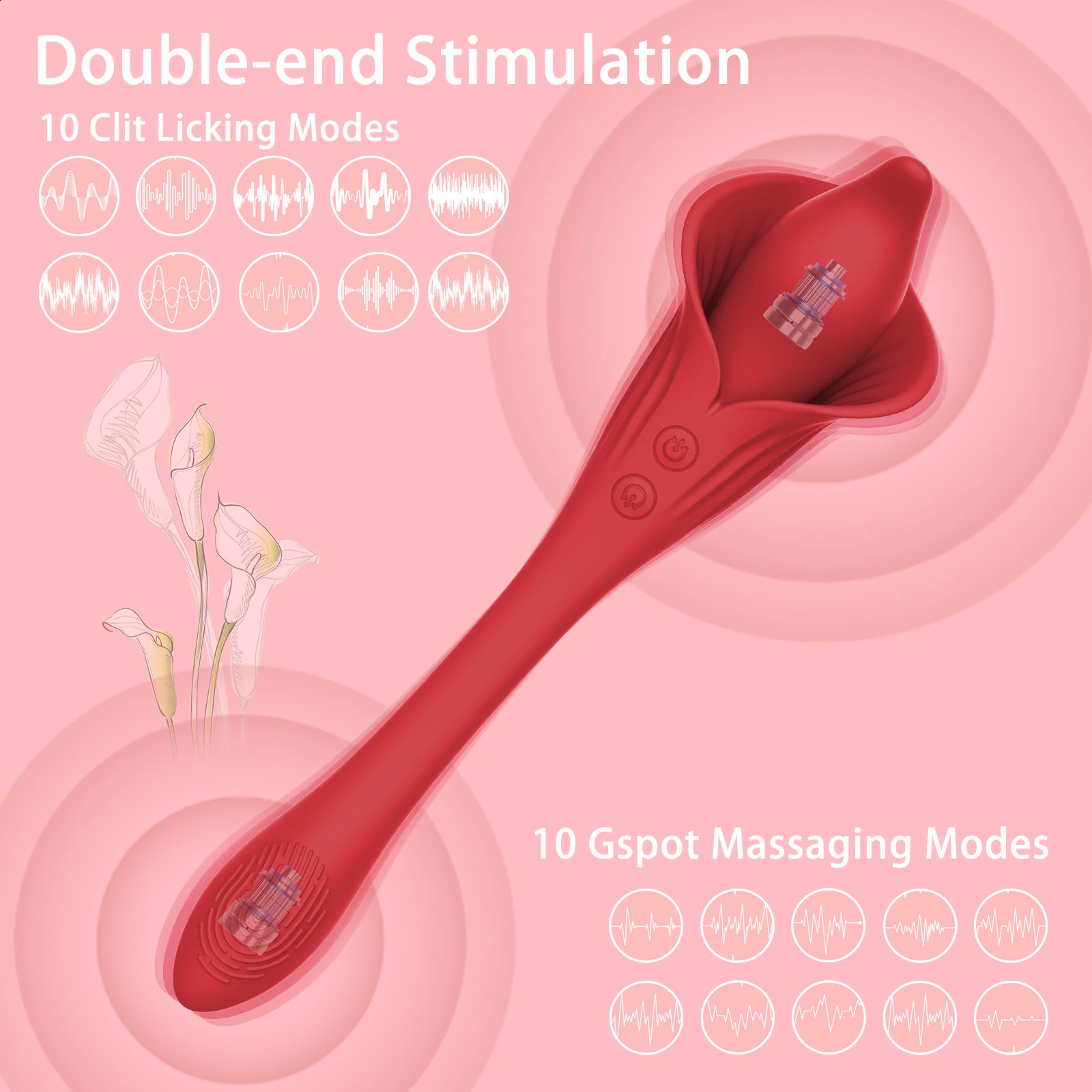 G-spot Clitoral Vibrator Sex Toy - 2 in 1 Powerful Nipple Clitoral Massager Adult Toy Dildo with 10 Vibration Modes Waterproof 250114