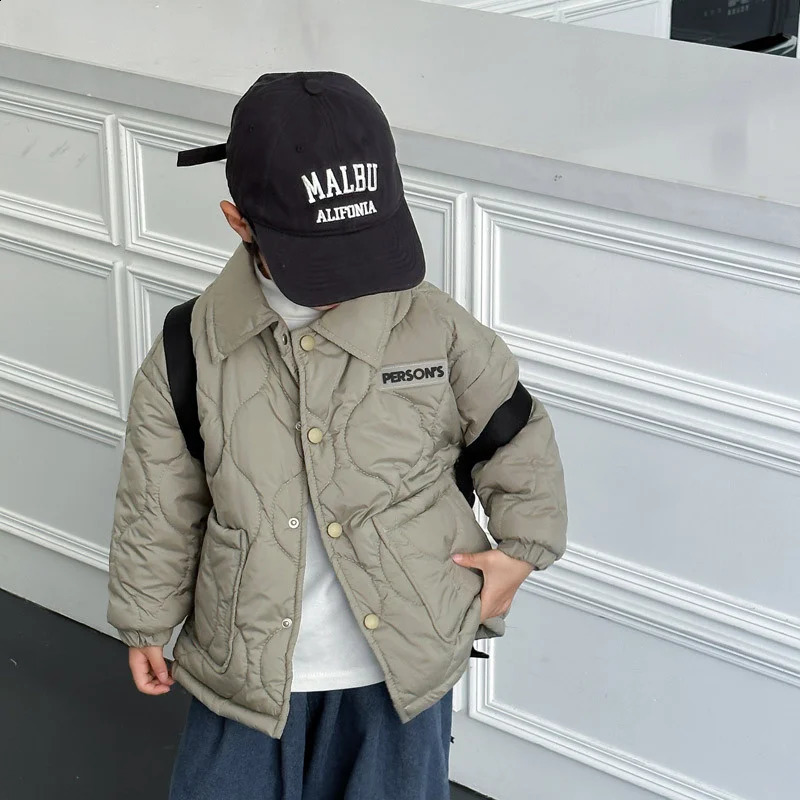 Kids Cotton Coats Spring Childrens Clothing Boys Warm Loose Casual Jackets Autumn Teen Short Cardigan Outerwear 3-10 Years 250114