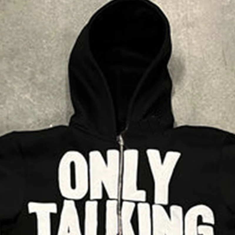 BIG PROMOTION Y2K Europe and America AutumnWinter Flame Letter Printing Casual Hoodie Street Hip Hop Cardigan Zipper Coat Men 250109