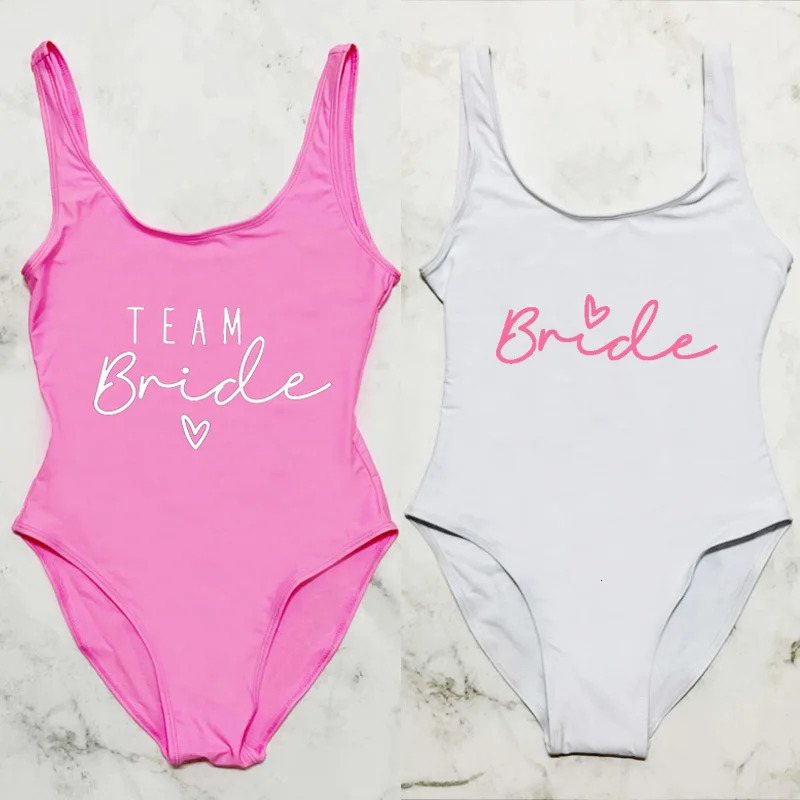 S3XL Team Bride OnePiece Swimsuit Women Swimwear Bachelorette Party Sexy Summer Beachwear Bathing Suit maillot de bain femme 250121