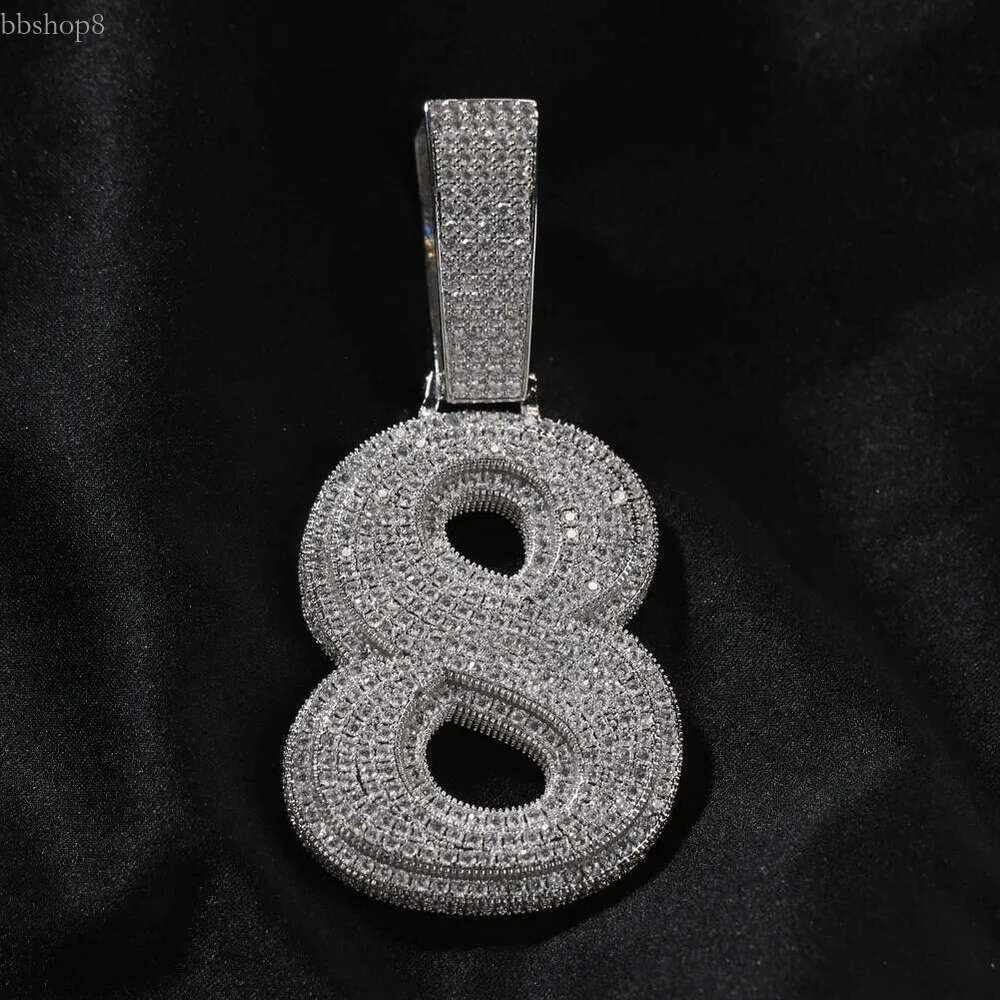 THE BG KING Large Single Bold Letter Pendant Necklace Custom Number 0-9 Micro Paved Cubic Zirconia High Quality Men Jewelry 241104