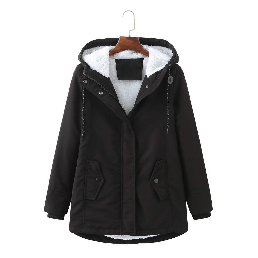 European Womens Hooded Plush Overcomes Winter Warmth And Waist Closing Womens Cotton Padded Clothes Womens Leather Womens Jacket 241209