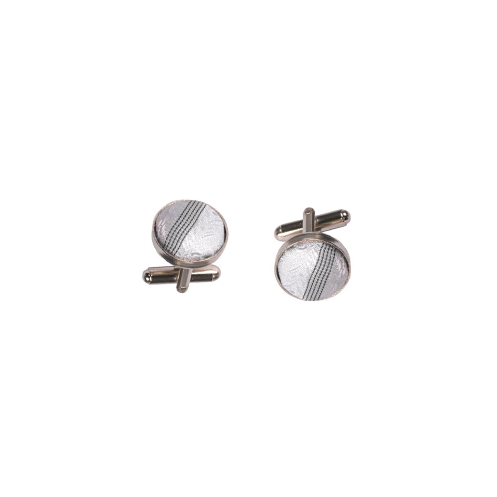 JEMYGINS White Gray Sliver Mens Ties Hanky Cufflinks Tie clip Set 8cm Silk Neck ties For Men Wedding Party Business Gift 250114