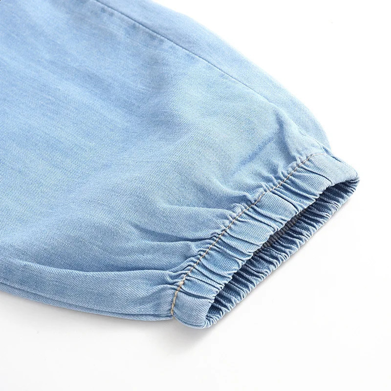 Ins Infant Baby Girls Denim Pants Cotton Solid Elastic Waist Toddler Girl Jeans Thin Cool Anti-mosquito Little Girl Jogger Pants 250115