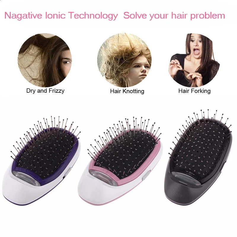 Black Ionic Styling Hairbrush Matte Ions Hair Brush Comb Hair Modeling Magic Beauty Massage Hairbrush Makes Hair Softer Shinier 250120