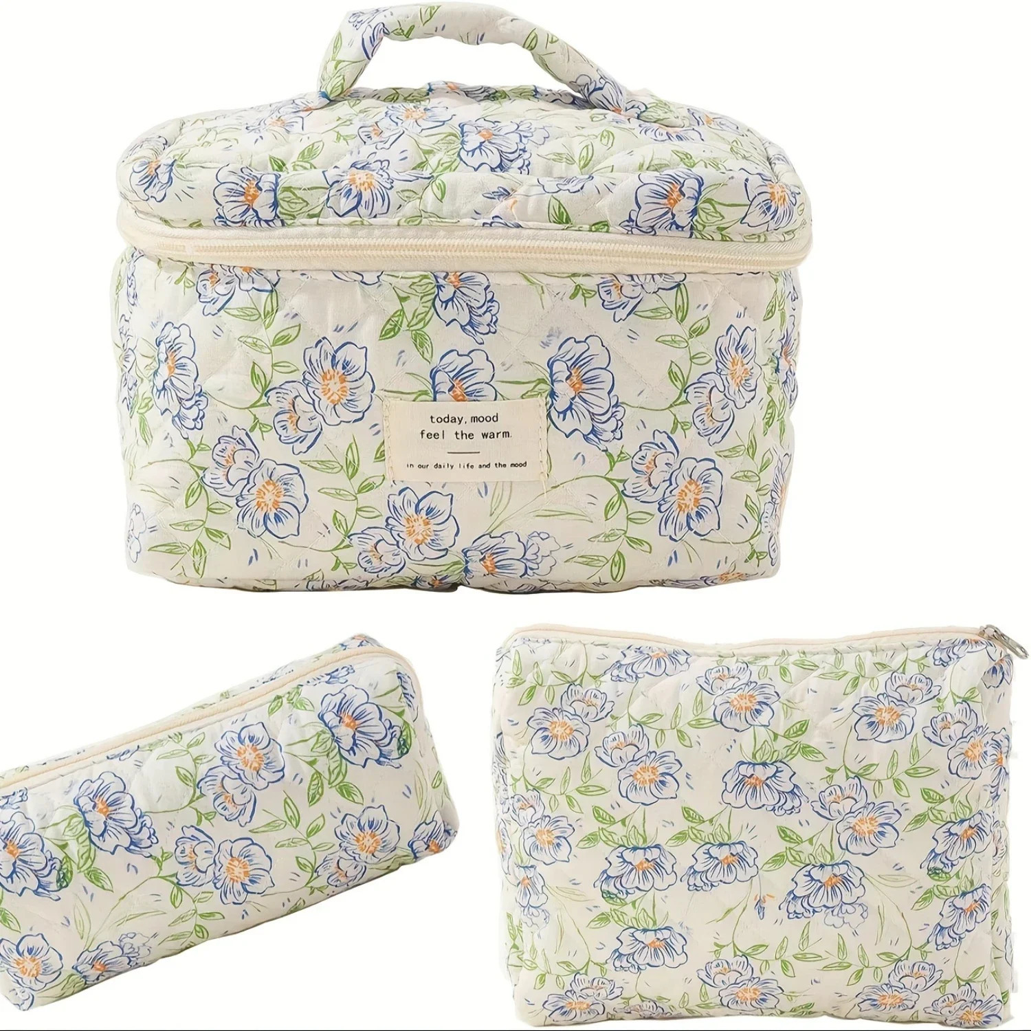 Cosmetic Bags for Women 3 pcs Cute Floral Makeup Bag Organizer Make Up Bag Travel Toiletry bags Purses250114