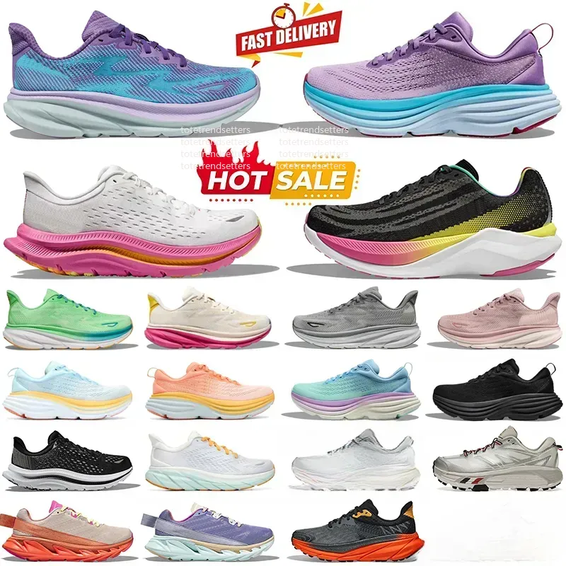 2025 designer shoes clifton 9 bondi 8 kawana running shoes for men women designer sneakers pink triple black white mens womens outdoor sports trainers