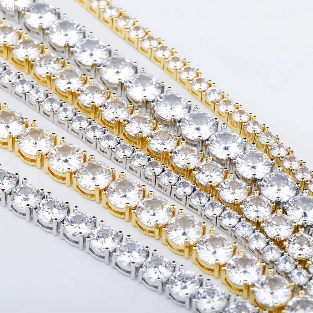 Sterg Sier VVS Moissanite Tennis Chain Necklace Custom round Brilliant Cut Spring Clasp No MOQ Gift