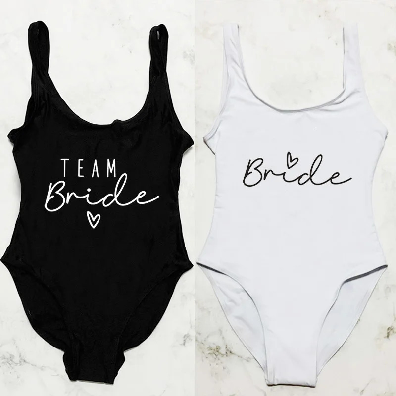 S3XL Team Bride OnePiece Swimsuit Women Swimwear Bachelorette Party Sexy Summer Beachwear Bathing Suit maillot de bain femme 250121