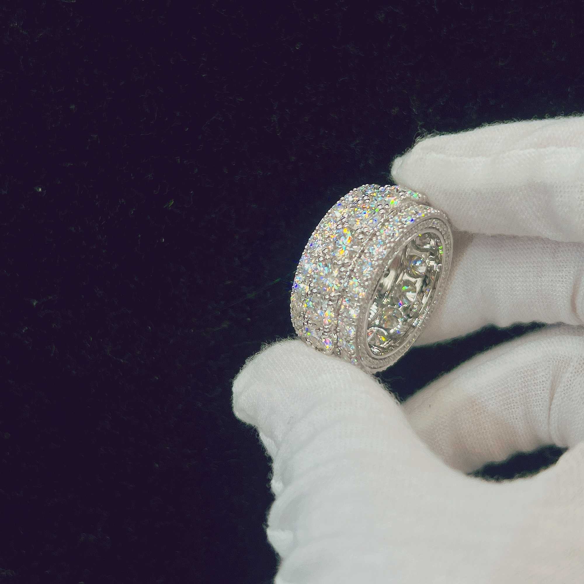 Fine Jewelry New Fashion Pass Tester Diamond Luxury VVS Moissanite Silver 925 Iced out Ring