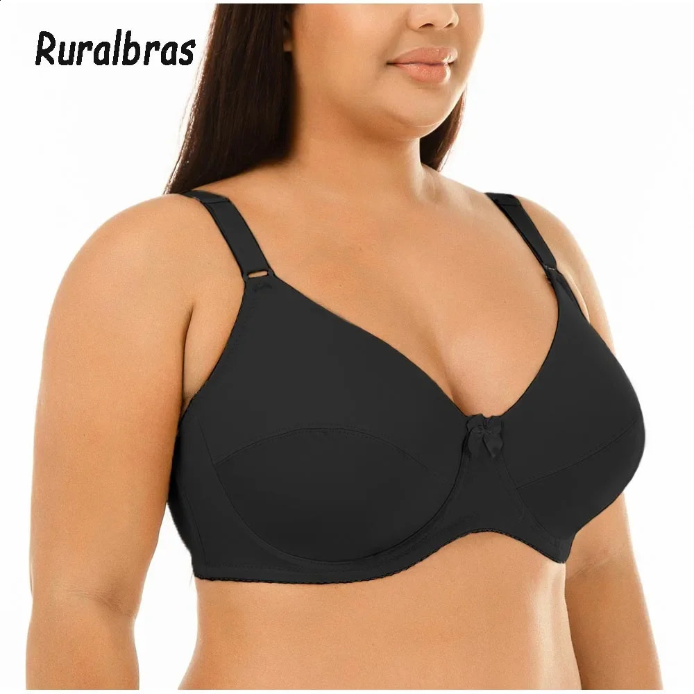 Comfortable Unlined thin bras for women push up Pure Color Large Size Bra with wire nonpadded bralette big breast C D cup C21 250122
