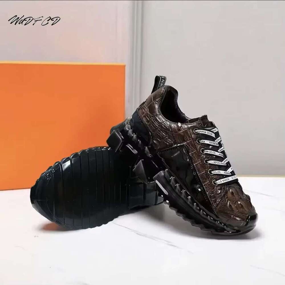 Chunky Sneakers Plus Size 45 46 Men Designer Sport Fashion Casual Microfiber Leather Upper Height Increased Platform Shoes