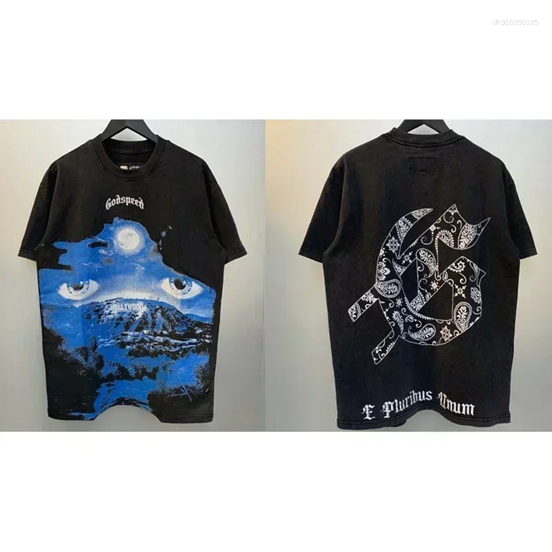 Men's T Shirts American Style Hip Hop Hawaiian Vacation Skull Print Short Sleeve T-shirt Summer Manage Streetwear T-shirts