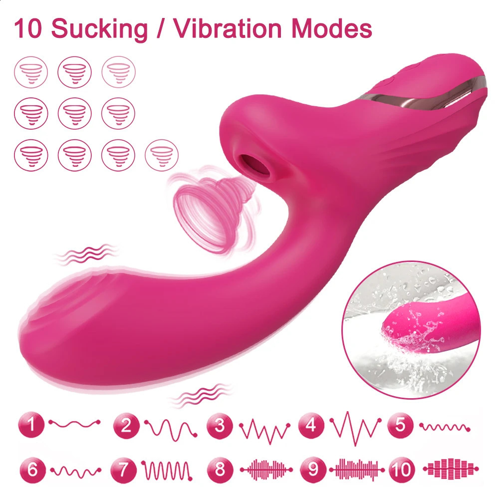 Vibrator for Women 2 In 1 Clitoris Sucking Stimulator G-Spot Powerful Vibro Dildo Wand Female Clit Sucker Adult Goods Sex Toys 250114
