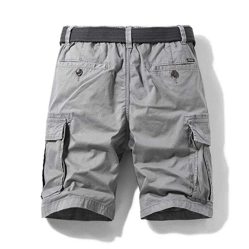 mens summer cotton military tactical cargo shorts fashionable khaki multi pocket casual shorts loose military shorts mens 250117