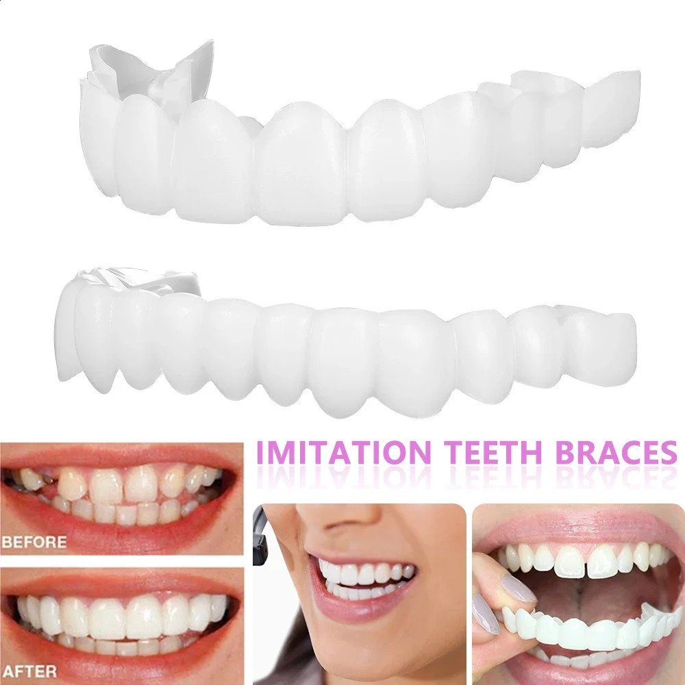 Upper Lower Teeth Cover Perfect Bright Veneers Comfort Fit Flex Dentures Braces Whitening Toy 250122