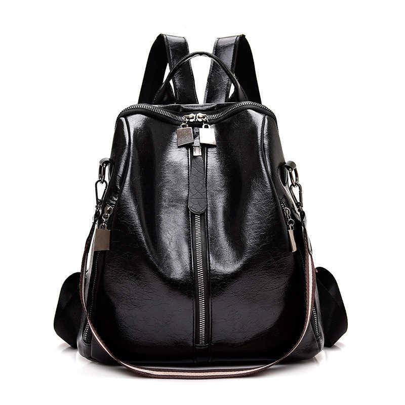 Ladies Shoulder Bag New Outdoor Soft Leather Leisure Backpack Fashion Multi purpose Commuter Womens Bag