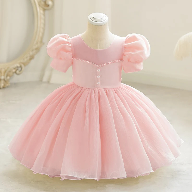 Baby Girls 1st Birthday Baptism Beading Dress For Girls Princess Costumes Kids Party Clothes Toddler Dresses 250120