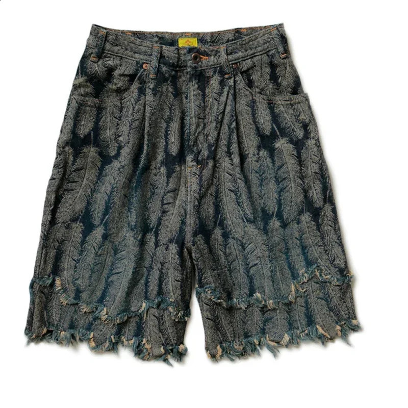 Kapital Japanese Style Feather Denim Mens and Womens Fashion Casual Summer Loose Shorts Arrival 250110