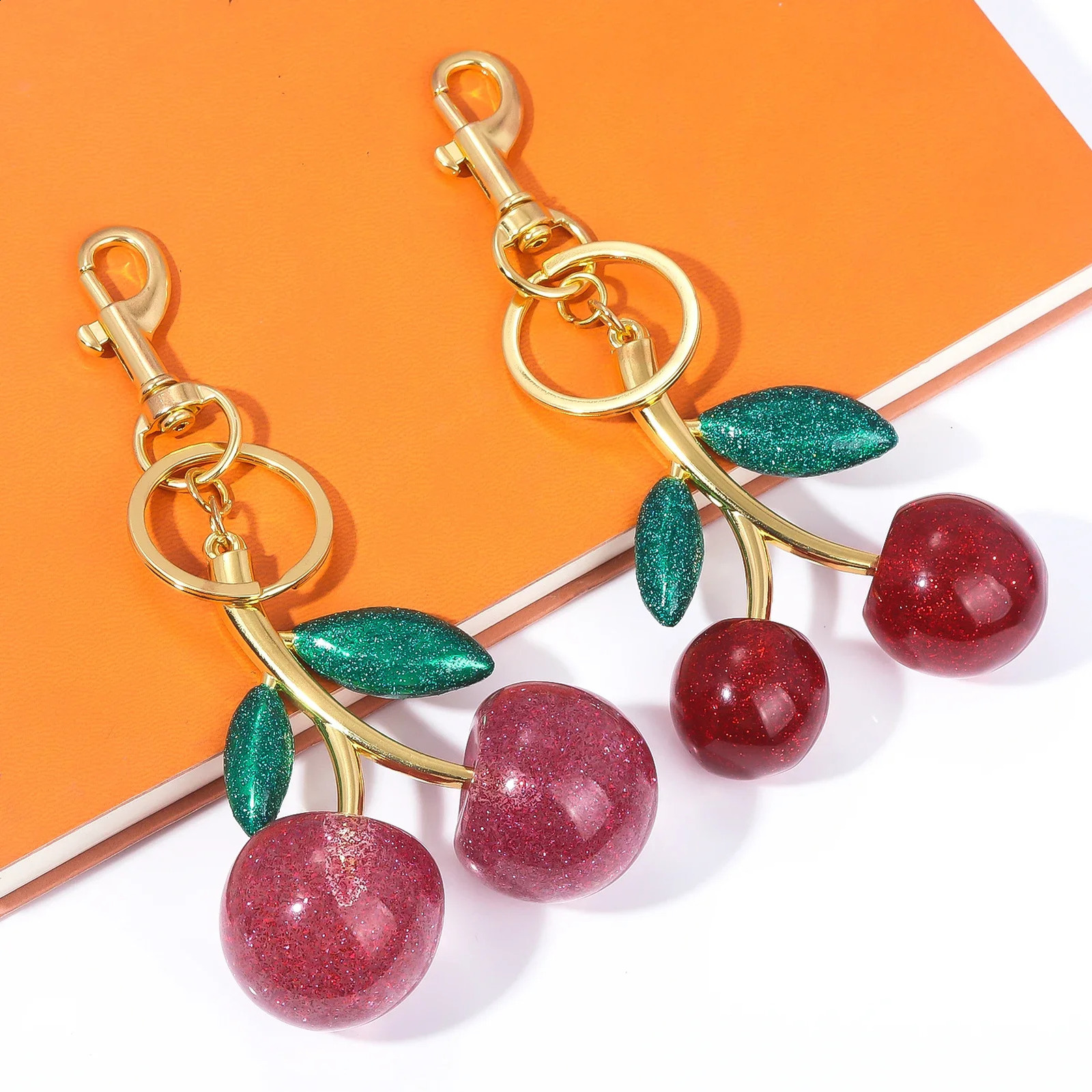 Cherry Bag Charm Keychain Exquisite Red Cherry Fruit Key Chain for Women Girs Bag Purse Pendant Accessories Gift 250122