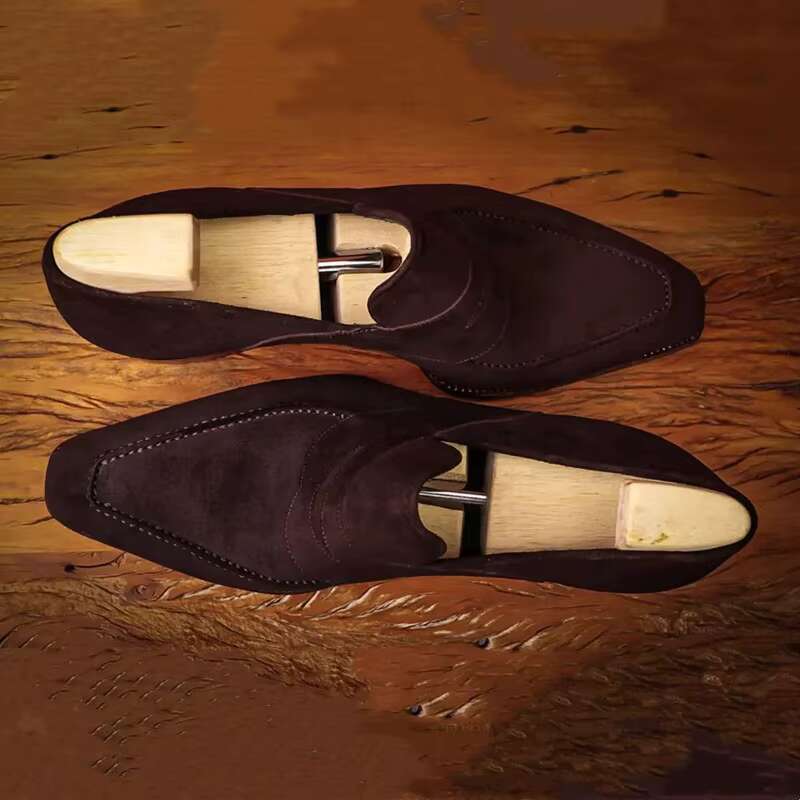 Men's Loafers Brown ck Breathable Casual Handmade Slip on Shoes for Men atillas Hombre