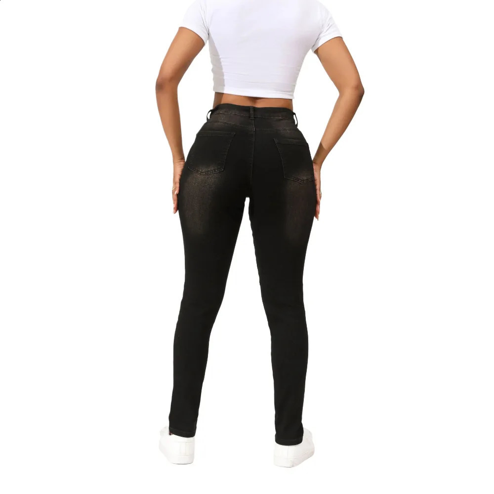 Summer Black Torn Jeans Women Skinnt Fit Damaged Holes Sexy Pants For Female 250109