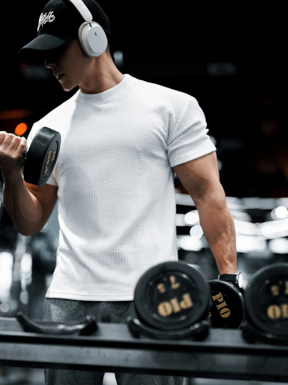 Mens Summer Round Neck Sports Short sleeved Tshirt Fitness Running Top Elastic Casual Versatile 250108