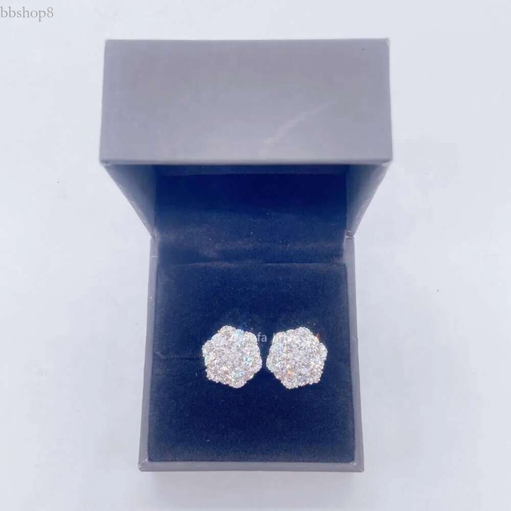 Hotsale Iced Out Hip Hop Jewellery Lowest Price Sterg Sier VVS Moissanite Dia Stud wer Earrings