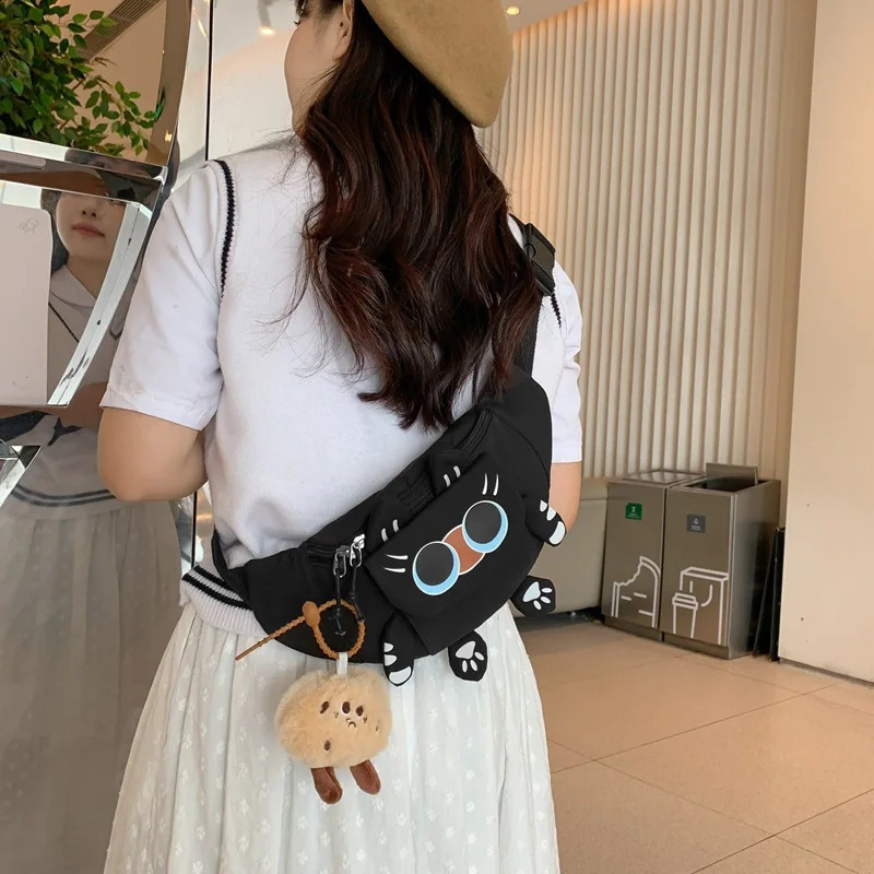 Student Chest Bag Waist Packs Women Bag Fashion Cute Cat Cartoon Heart Leisure Korean Style Crossbody Bags Shoulder Bag 250122