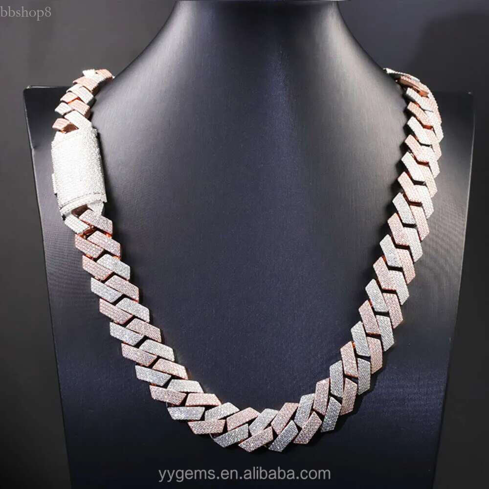 Heavy Solid Sier 20mm 4rows Gra Moissanite Dia Cuban k Chain for Mens nical Watch Rapper Hip Hop Necklace