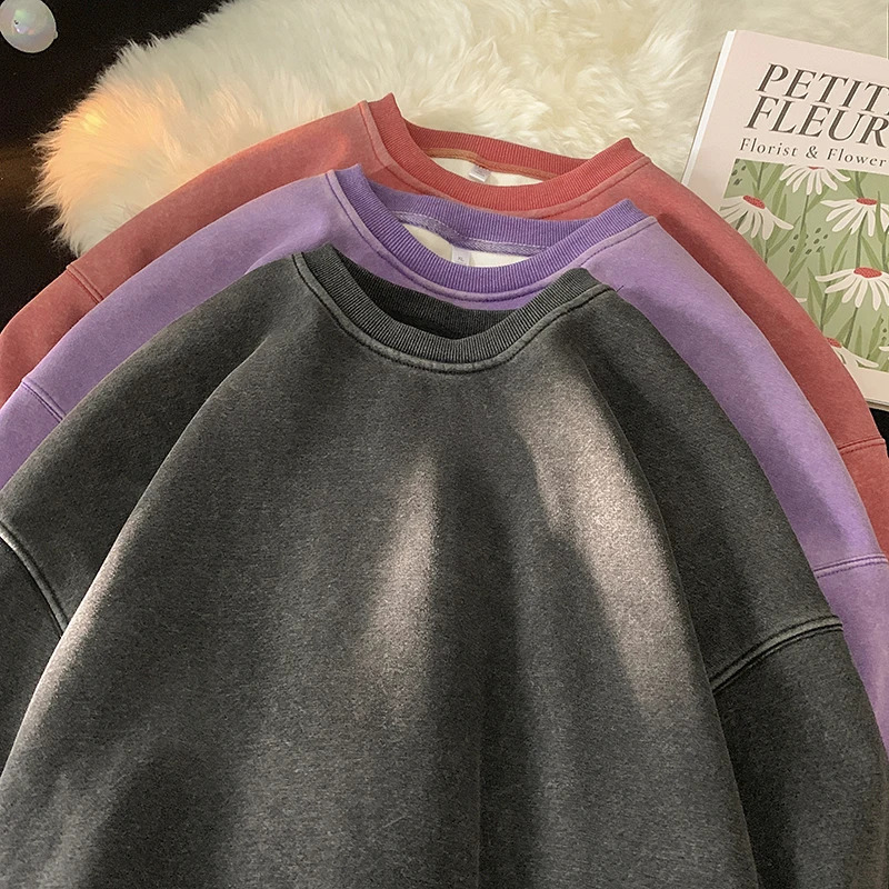 Privathinker American Washed Women Sweatshirts Vintage Round Neck Drop Shoulder Unisex Pullovers Gothic Hip Hop Female Hoodies 250109
