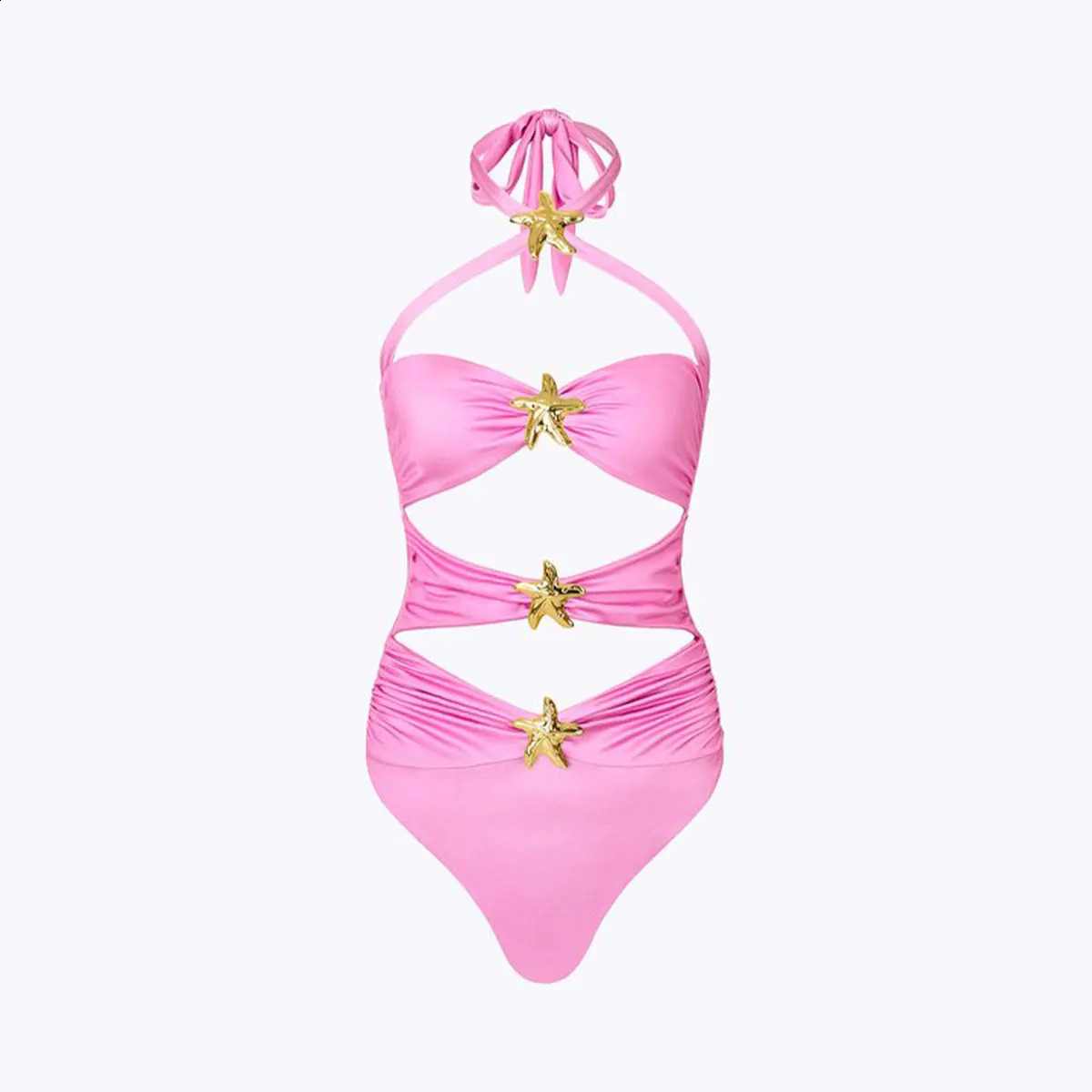 2024 Cutout One Piece Swimsuit with Skirt Bodysuit Monokini Print Halter High Leg Bathing Suits Swim Suit Wear Beachwear 250116