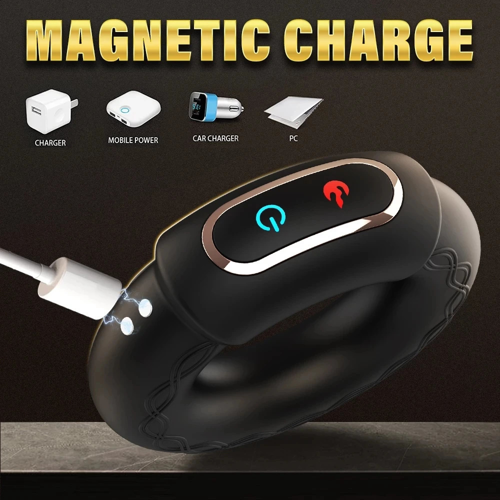 Heating Cock Penis Vibrating Ring for Man Cockrings Male Delay Ejaculation Massager Long Lasting Erection Sex Toy Vibrator 250108