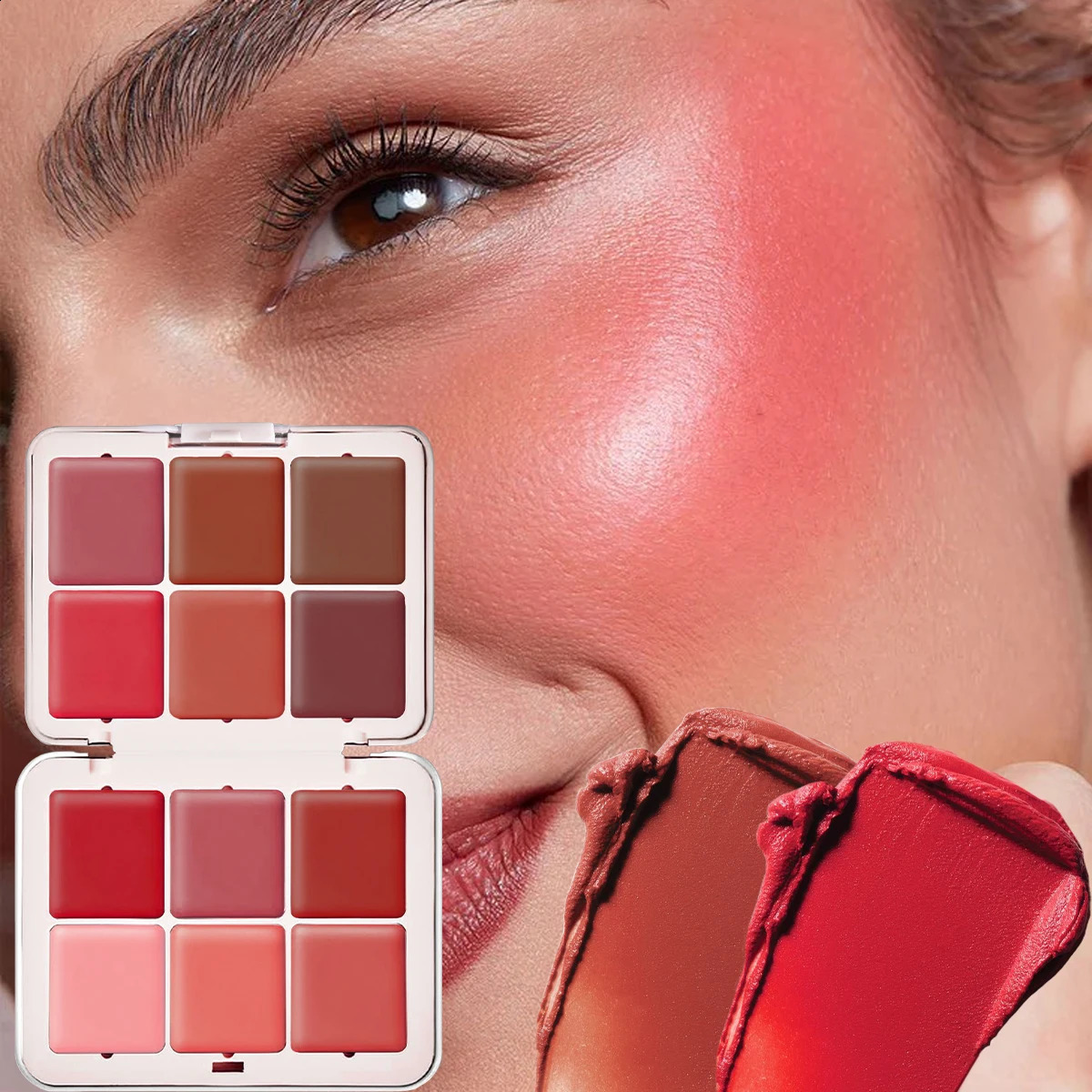 Pink playing card 12-color iron box concealer blush cream matte highlight contour makeup all-in-one palette 250121