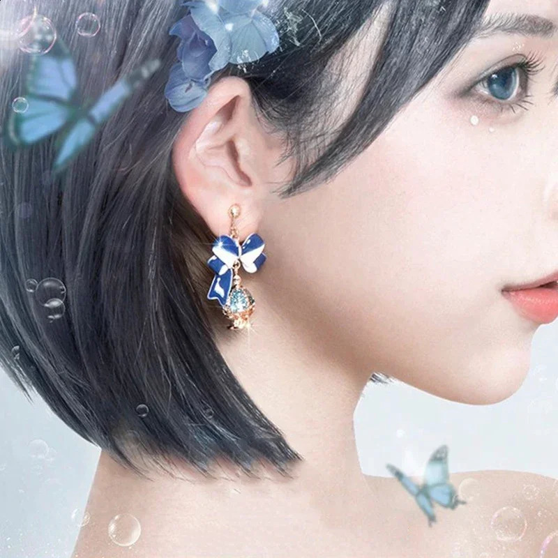 Anime Puella Magi Madoka Magica Cosplay Earrings Kaname Madoka Akemi Homura Tomoe Mami Soul Gem Pendant Ear Clips Jewelry Gifts 250120