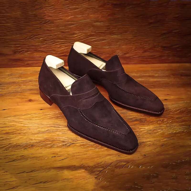 Men's Loafers Brown ck Breathable Casual Handmade Slip on Shoes for Men atillas Hombre