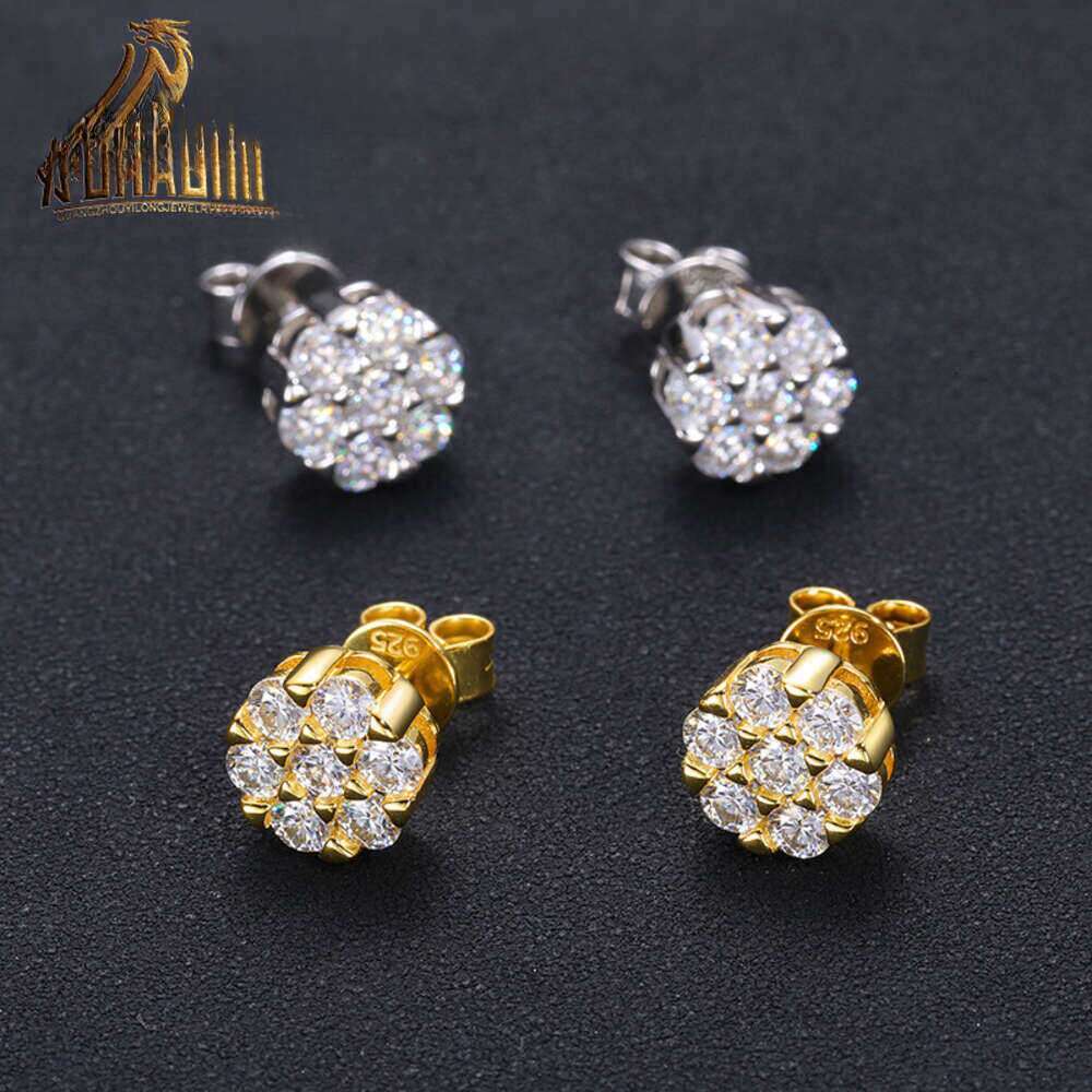 Custom Moissanite Earrings Fancy Ins Hot Sells Butterfly Dia Trillion Cut Sier VVS Earring Stud Women