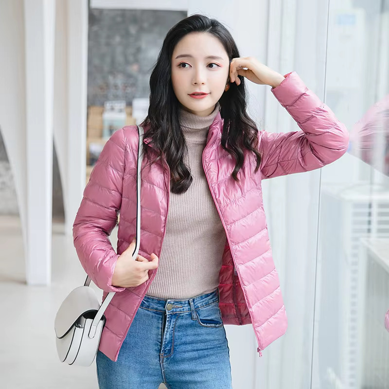 Women Spring Jacket Fashion Short Ultra Lightweight Packable Puffer Coats 15 Colors Female Down Warm Korean Slim Fit Parkas 5Xl