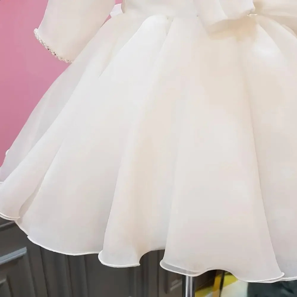 Long Sleeve Baby Girl Dresses Baptism Clothing 1 Year Birthday Party Toddler Christening Gown Infant born Girl Pageant Dress 250120