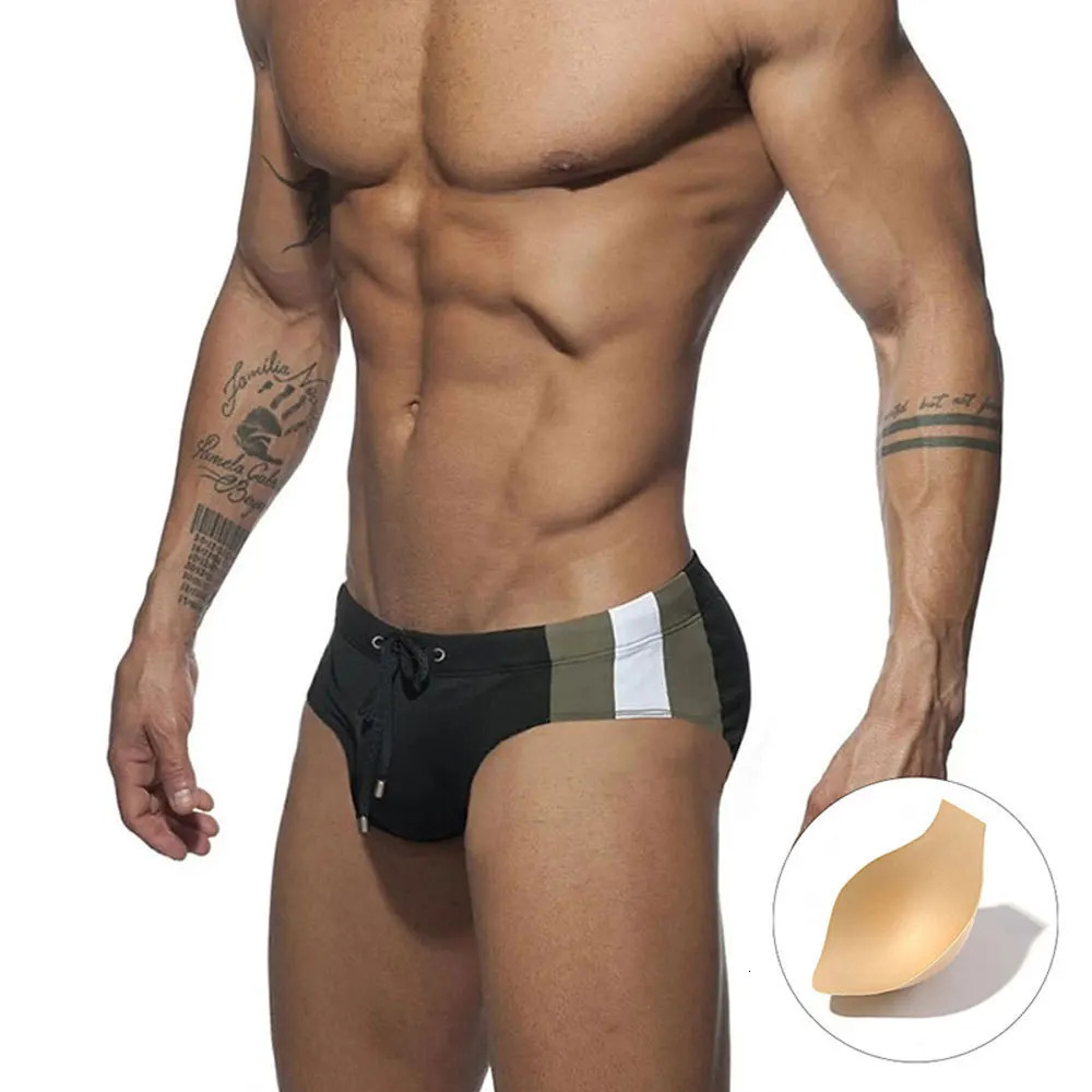 Push Pad Swimwear Men Fun Cartoon Print Swim Trunks Low Waist Swimsuit Sexy Bikini Shorts Beachwear Swimming Gay Mens Briefs 250121