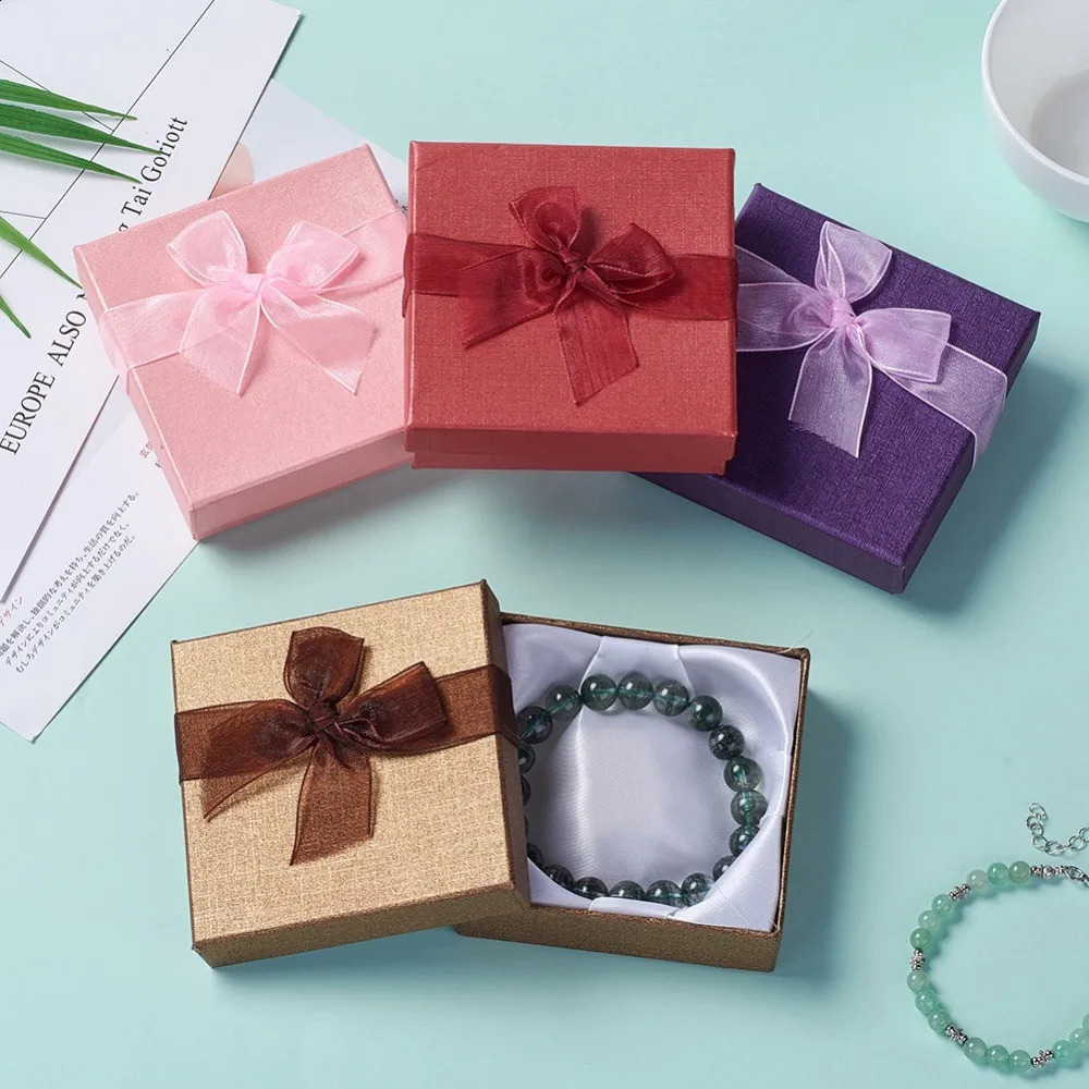 12pcs Jewelry Gift Boxes Bracelets Earring Ring Necklace Jewelry Set Box Square Round Packaging Cases Display Cardboard Mixed 250117