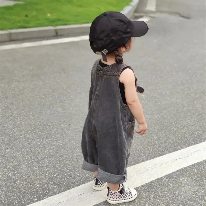 Children Clothing Kids Pants Korean Style Spring and Summer Fashionable Girls Retro Denim Suspenders Baby Cute Jumpsuit 250117