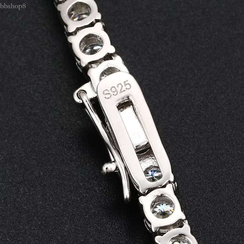 Sterg Sier Premium Necklace Moissanite 5mm Tennis Chain for Hiphop Jewelry
