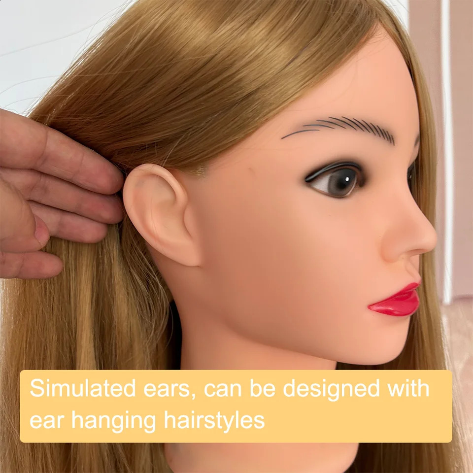 Mannequin Head Model With Long Synthetic Hair Manikin Head Styling Hairdresser Training Head Doll Head for Braiding Practice 250114
